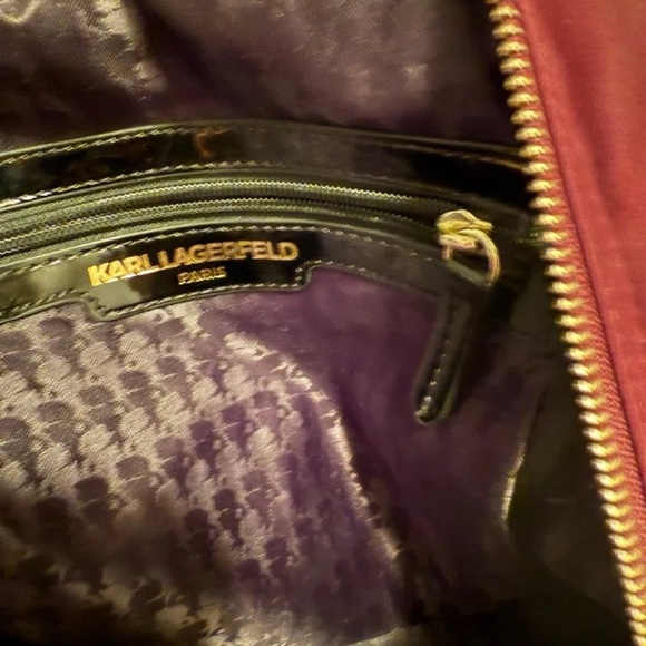 Karl Lagerfeld Paris Black Nylon Bow Backpack EUC - Picture 9 of 9